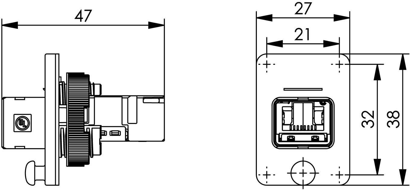 Telegärtner 100007419 RJ45-Flanschset Variante 4 100007419 Kupplung, Einbau Pole: 8P8C Schwarz 1St.
