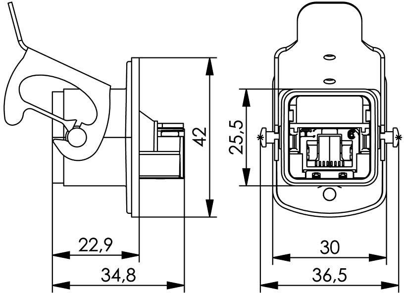 Telegärtner 100007421 STX V5 RJ45-Flanschset Variante 5 100007421 Kupplung, Einbau Pole: 8P8C Aluminium 1St.
