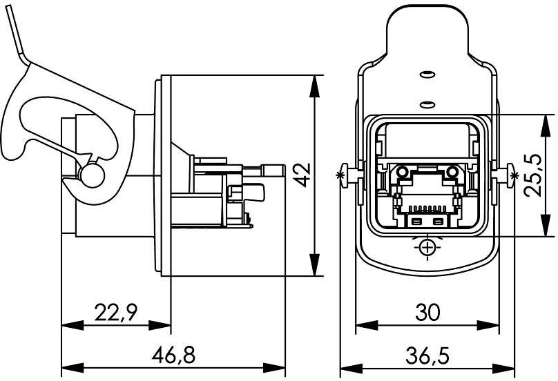 Telegärtner J80020A0006 STX V5 RJ45-Flanschset Variante 5 J80020A0006 Chassisbuchse, Einbau Pole: 8P8C Aluminium