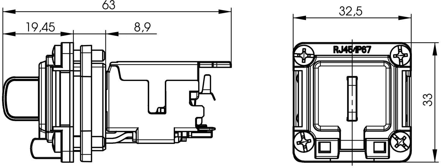 Telegärtner 100022952 STX V6 RJ45-Flanschset Variante 6 100022952 Chassisbuchse, Einbau Pole: 8P8C Lichtgrau 1St.