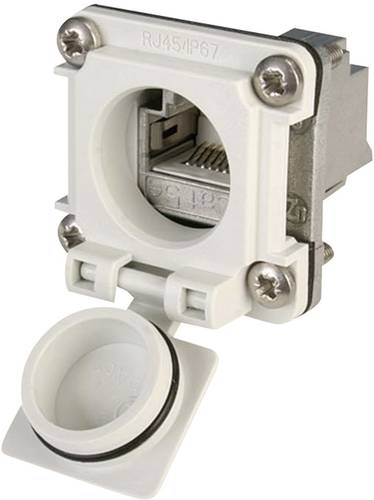 STX V6 RJ45-Flanschset Variante 6 Kupplung, Einbau Pole: 8P8C J00020A0483 Lichtgrau J00