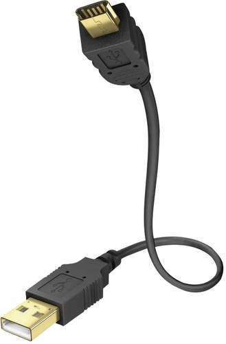 Inakustik USB Kabel USB 2.0 USB A Stecker, USB Mini B Stecker 5.00m Schwarz vergoldete Steckkontakte  - Onlineshop Voelkner