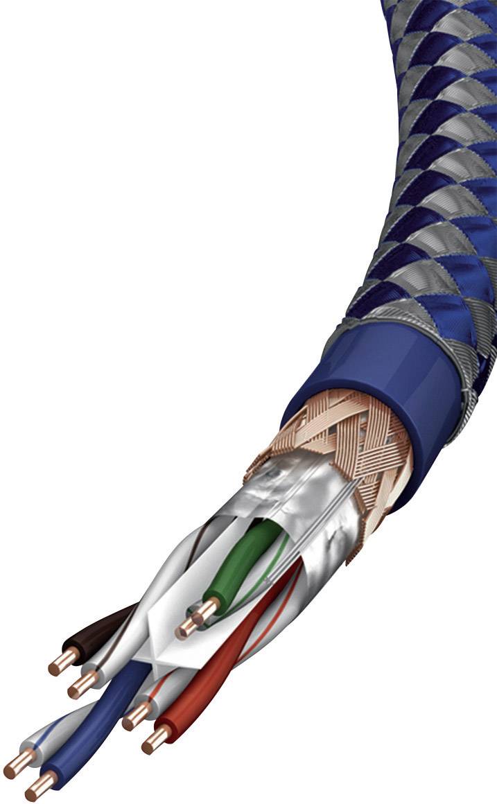 Inakustik 00480301 RJ45 Netzwerkkabel, Patchkabel CAT 6 SF/UTP 1.00 m Silber-Blau mit Rastnasenschutz 1 St.