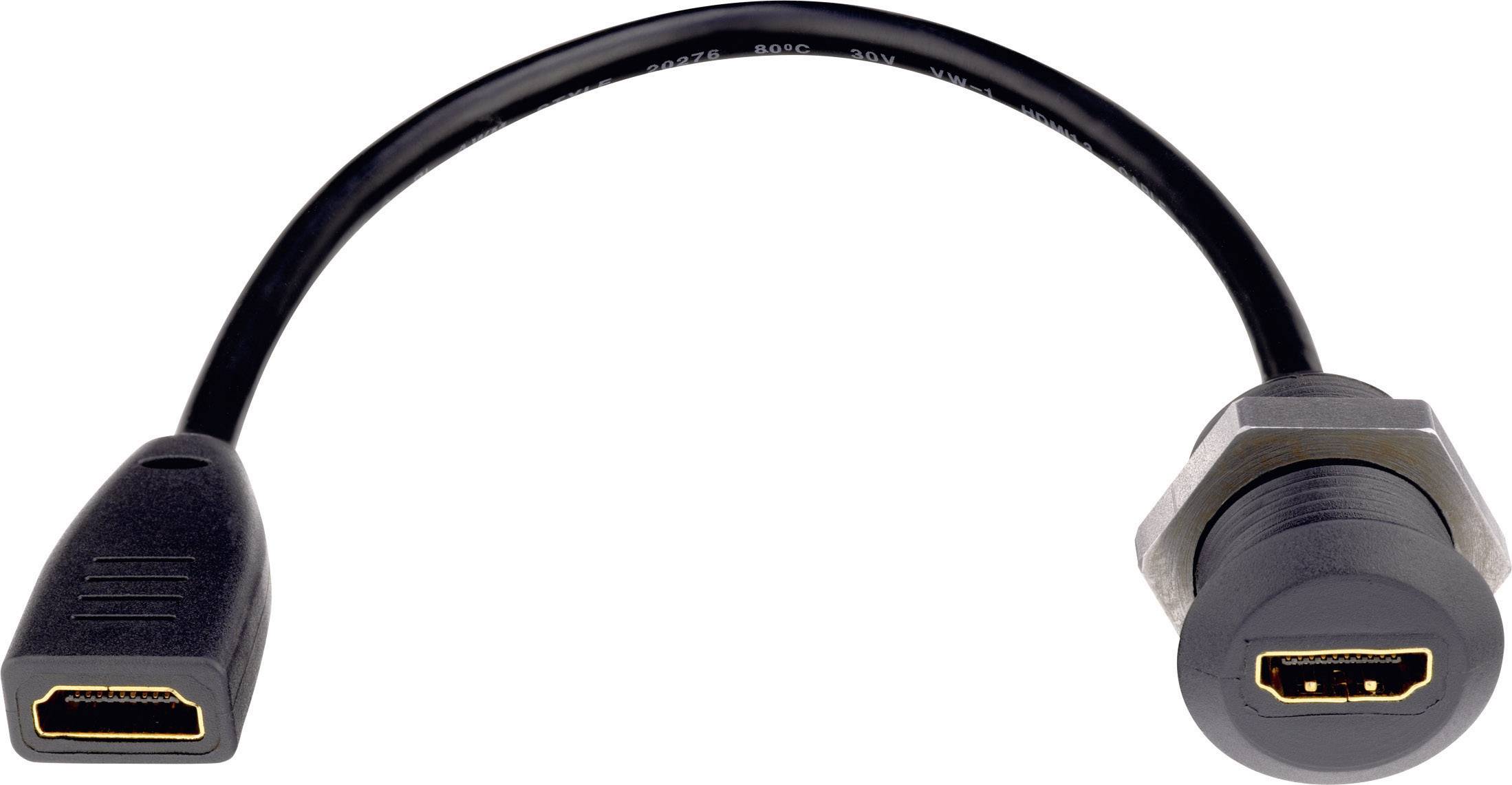 Inakustik HDMI Verlängerungskabel HDMI-A Buchse, HDMI-A Buchse 0.25 m Schwarz 0090203025 vergoldete Steckkontakte, für Leerrohr-Montage, 4K UHD HDMI