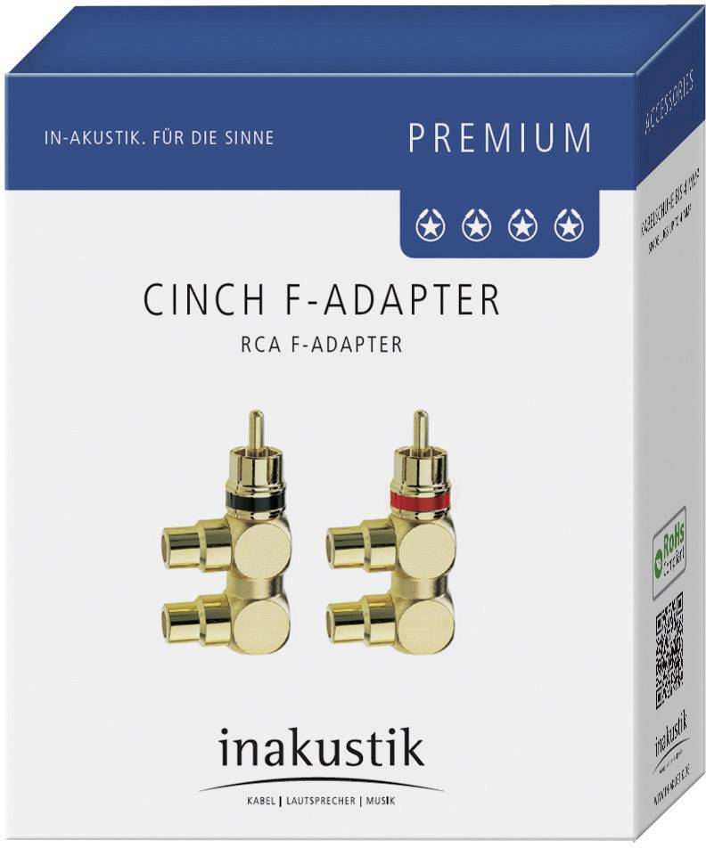 Inakustik 0080421 80421 Cinch Audio Adapter [1x Cinch-Stecker - 2x Cinch-Buchse] Gold