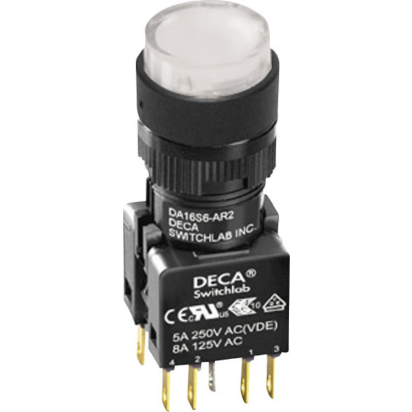 DECA ADA16S6-MR1-A2KW Drucktaster 250 V/AC 5A 2 x Aus/(Ein) IP65 tastend 1St.