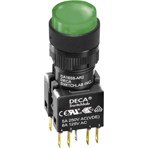 DECA ADA16S6-MR1-A2CG Drucktaster 250 V/AC 5A 2 x Aus/(Ein) IP65 tastend 1St.
