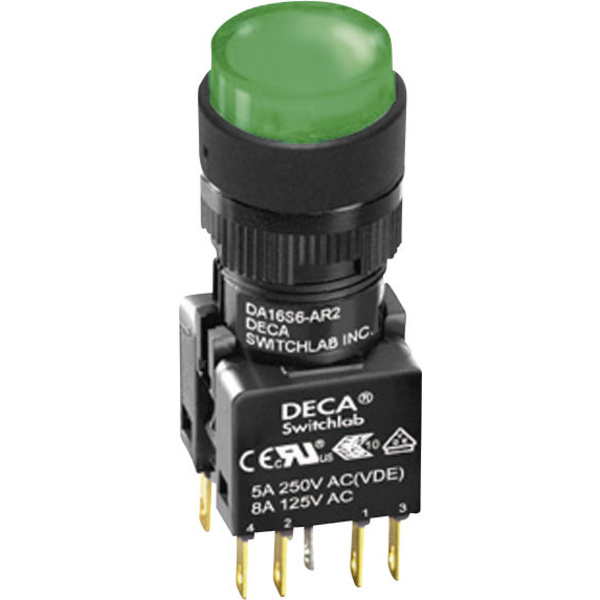 DECA ADA16S6-MR1-B2KG Drucktaster 250 V/AC 5A 1 x Aus/(Ein) tastend Grün IP65 1St.