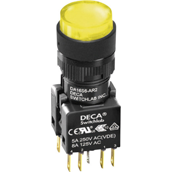 DECA ADA16S6-MR1-A2KY Drucktaster 250 V/AC 5A 2 x Aus/(Ein) IP65 tastend 1St.