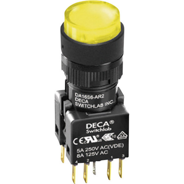 DECA ADA16S6-MR1-B2KY Drucktaster 250 V/AC 5A 1 x Aus/(Ein) IP65 tastend 1St.