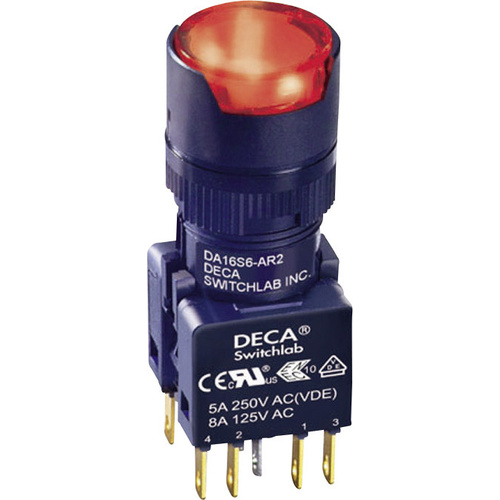 DECA ADA16S6-MR2-B2CR Drucktaster 250 V/AC 5A 1 x Aus/(Ein) IP65 tastend 1St.