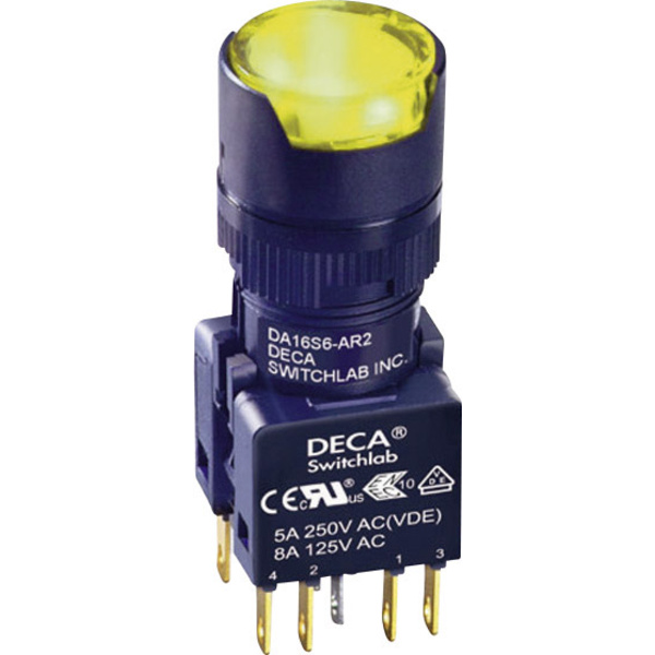DECA ADA16S6-MR2-A2KY Drucktaster 250 V/AC 5A 2 x Aus/(Ein) IP65 tastend 1St.