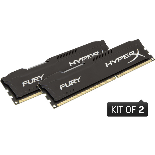 HyperX PC-Arbeitsspeicher Kit Fury Black HX316C10FBK2/16 16 GB 2 x 8 GB DDR3-RAM 1600 MHz CL10 10-10-30