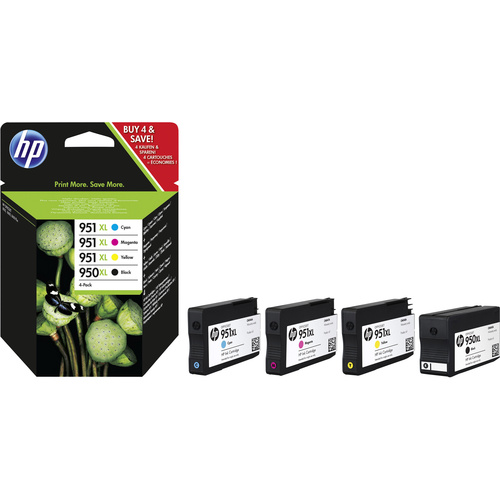 HP Cartouche d'encre 950XL + 951XL d'origine pack bundle noir, cyan, magenta, jaune C2P43AE Pack de cartouches d'imprimante