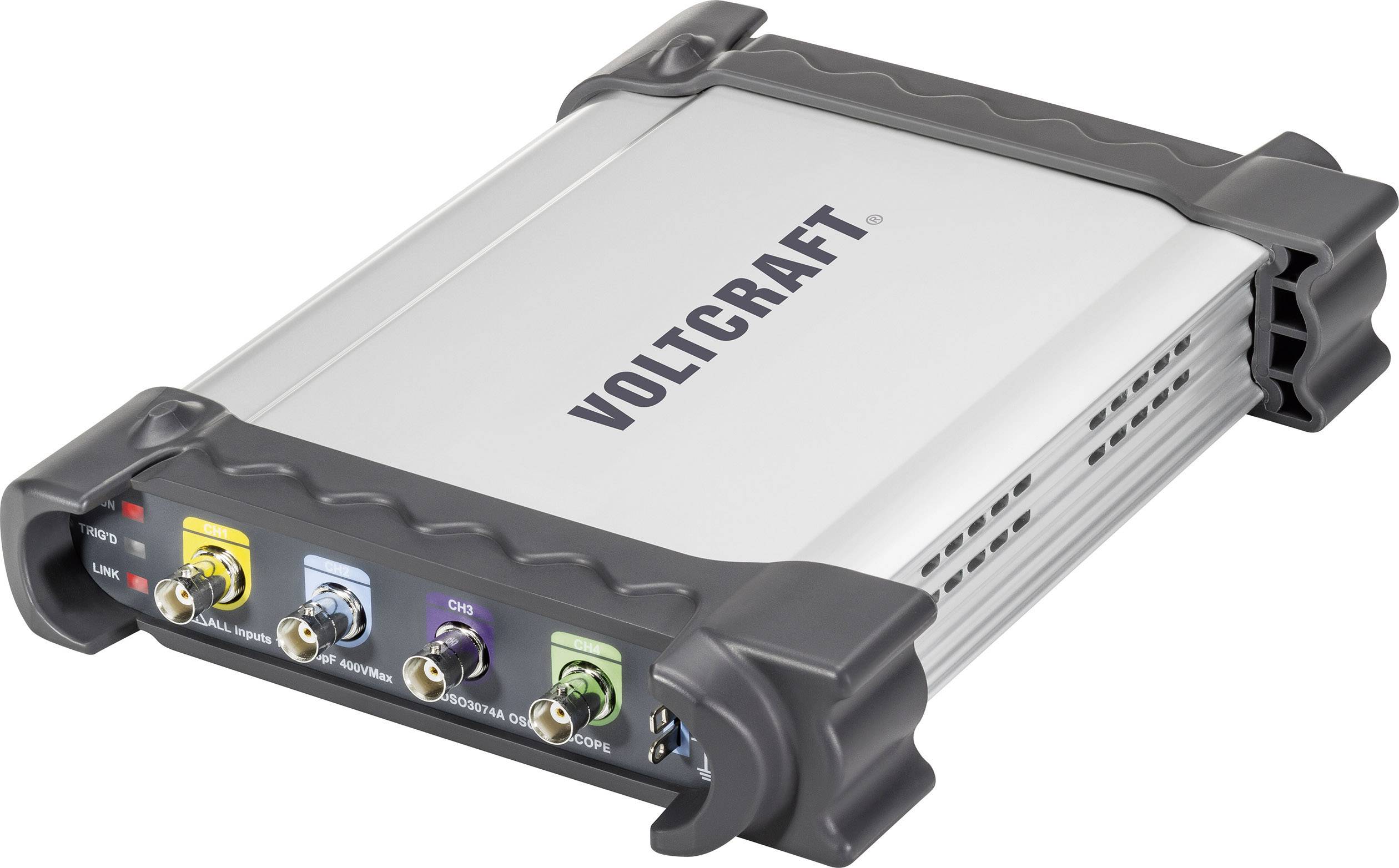 VOLTCRAFT DSO-2074G USB-Oszilloskop 70MHz 4-Kanal 200 MSa/s 16 Mpts 8 Bit Digital-Speicher (DSO), Spectrum-Analyser