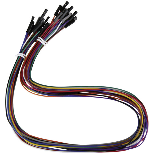 Joy-it RB-CB3-50 Jumper-Kabel Raspberry Pi, Banana Pi, Arduino [20x Drahtbrücken-Buchse - 20x Drahtbrücken-Buchse] 0.50m Bunt