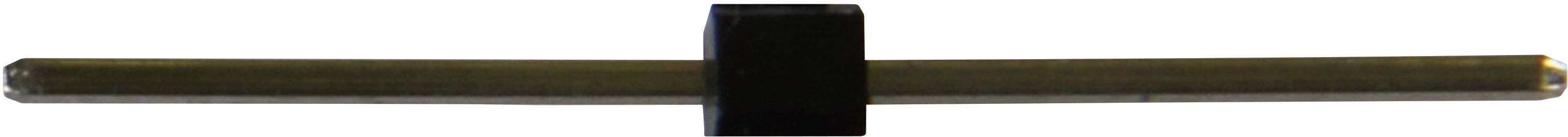 Ein Metallstab mit schwarzer Kunststoffhalterung in der Mitte liegt horizontal.