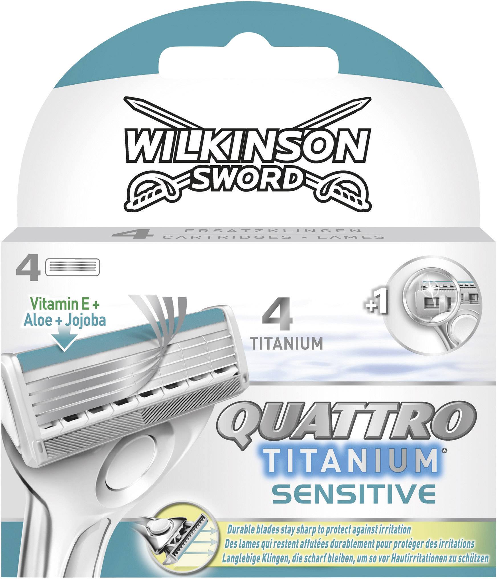Wilkinson Quattro Sensitive Rasierklingen Weiß 4 St.