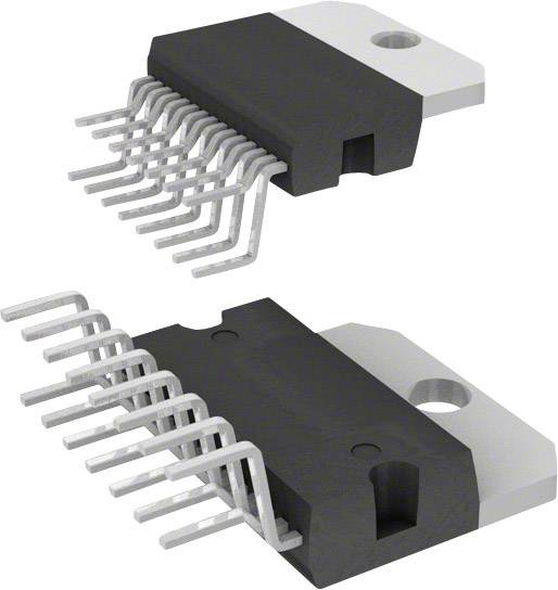 Zwei schwarze elektronische Bauteile mit silbernen Anschlüssen, ähnlich einem Mikrochip, sind übereinander dargestellt.