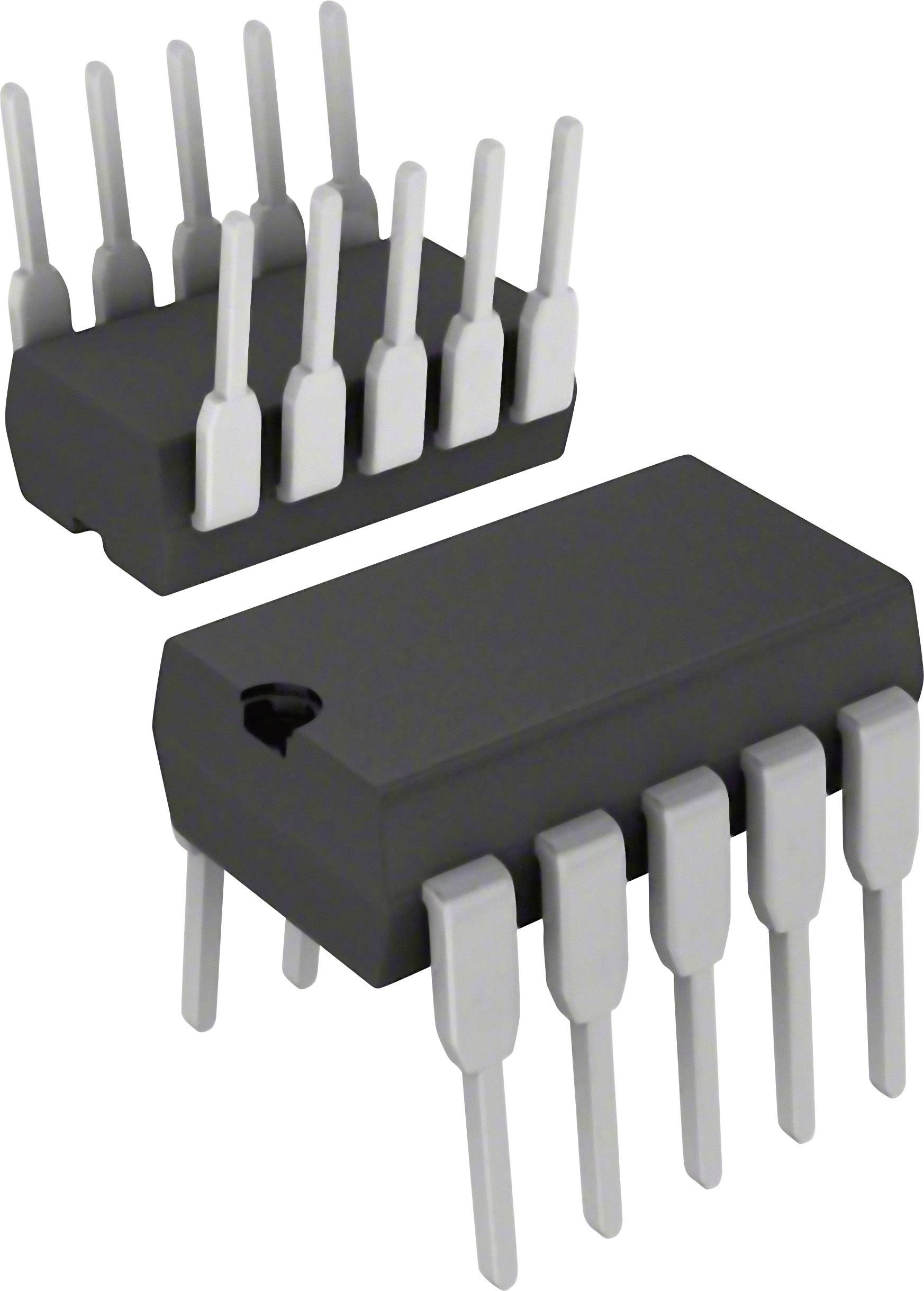 Zwei Mikrochip-Komponenten mit je acht Beinchen liegen nebeneinander auf einer weißen Oberfläche.