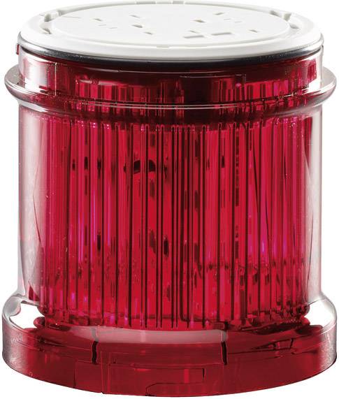 Ein rotes, zylinderförmiges Lichtsignal mit weißem Deckel, häufig in industriellen Sicherheits- oder Alarmsystemen verwendet.