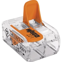 WAGO 221-412-1 221 Verbindungsklemme flexibel: 0.14-4mm² starr: 0.2-4mm² Polzahl: 2 Transparent, Orange WAGO 221-412-1 221 Verbindungsklemme flexibel: 0.14-4mm² starr: 0.2-4mm² Polzahl: 2 Transparent, Orange