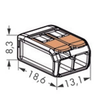 WAGO 221-412-1 221 Verbindungsklemme flexibel: 0.14-4mm² starr: 0.2-4mm² Polzahl: 2 Transparent, Orange WAGO 221-412-1 221 Verbindungsklemme flexibel: 0.14-4mm² starr: 0.2-4mm² Polzahl: 2 Transparent, Orange
