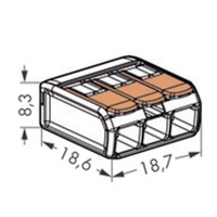 WAGO 221-413-1 221 Verbindungsklemme flexibel: 0.14-4mm² starr: 0.2-4mm² Polzahl: 3 Transparent, Orange WAGO 221-413-1 221 Verbindungsklemme flexibel: 0.14-4mm² starr: 0.2-4mm² Polzahl: 3 Transparent, Orange