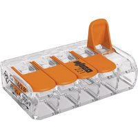 WAGO 221-415-25 221 Verbindungsklemme flexibel: 0.14-4mm² starr: 0.2-4mm² Polzahl: 5 25 St. Transparent, Orange WAGO 221-415-25 221 Verbindungsklemme flexibel: 0.14-4mm² starr: 0.2-4mm² Polzahl: 5 25 St. Transparent, Orange