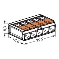 WAGO 221-415-25 221 Verbindungsklemme flexibel: 0.14-4mm² starr: 0.2-4mm² Polzahl: 5 25 St. Transparent, Orange WAGO 221-415-25 221 Verbindungsklemme flexibel: 0.14-4mm² starr: 0.2-4mm² Polzahl: 5 25 St. Transparent, Orange