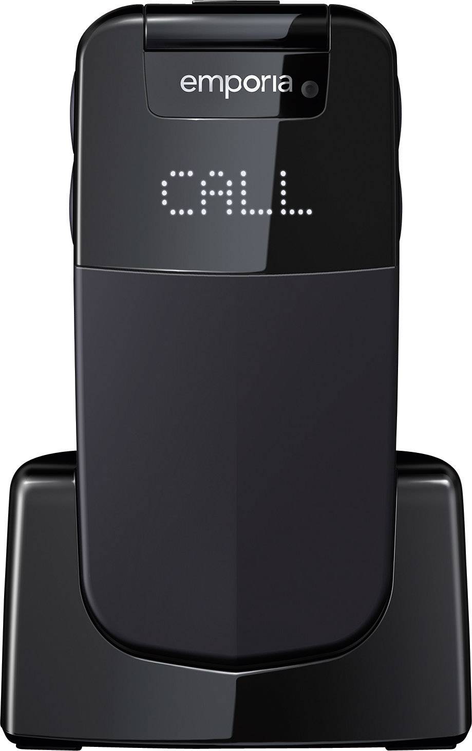 Emporia Glam Senioren-Klapp-Handy mit Ladestation, SOS Taste Schwarz