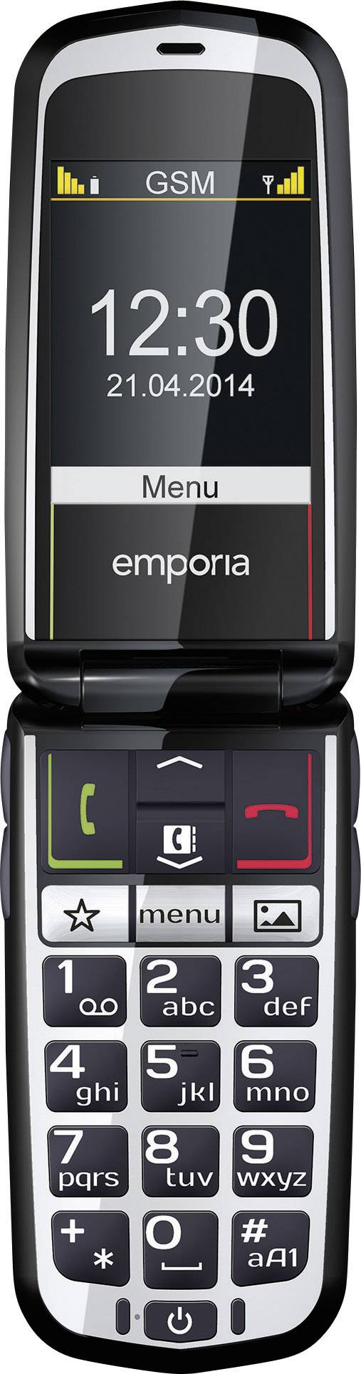 Emporia Glam Senioren-Klapp-Handy mit Ladestation, SOS Taste Schwarz