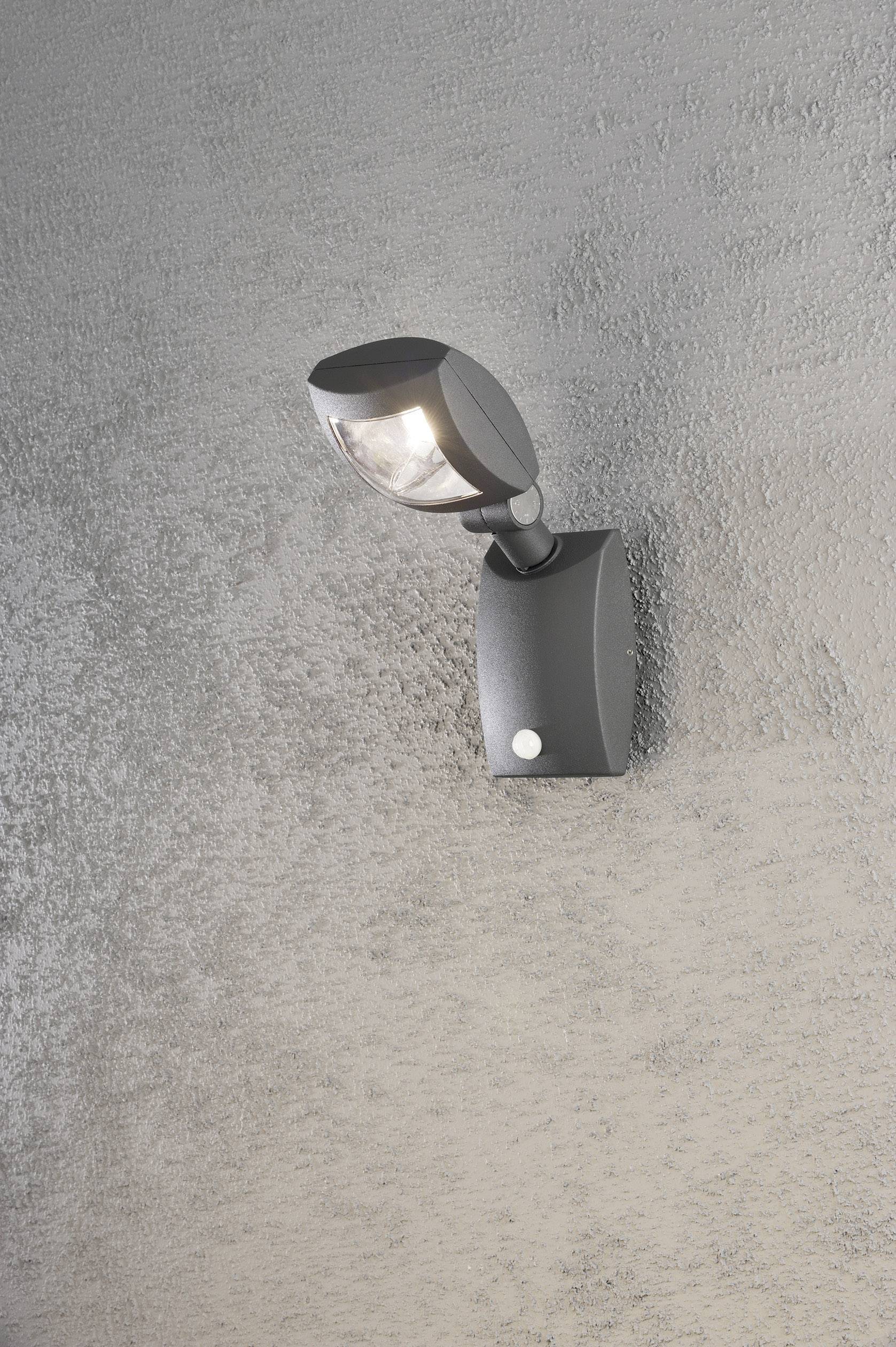 Konstsmide Latina Small 7937-370 LED-Außenwandleuchte mit Bewegungsmelder EEK: F (A - G) LED LED fest eingebaut 3W Anthrazit
