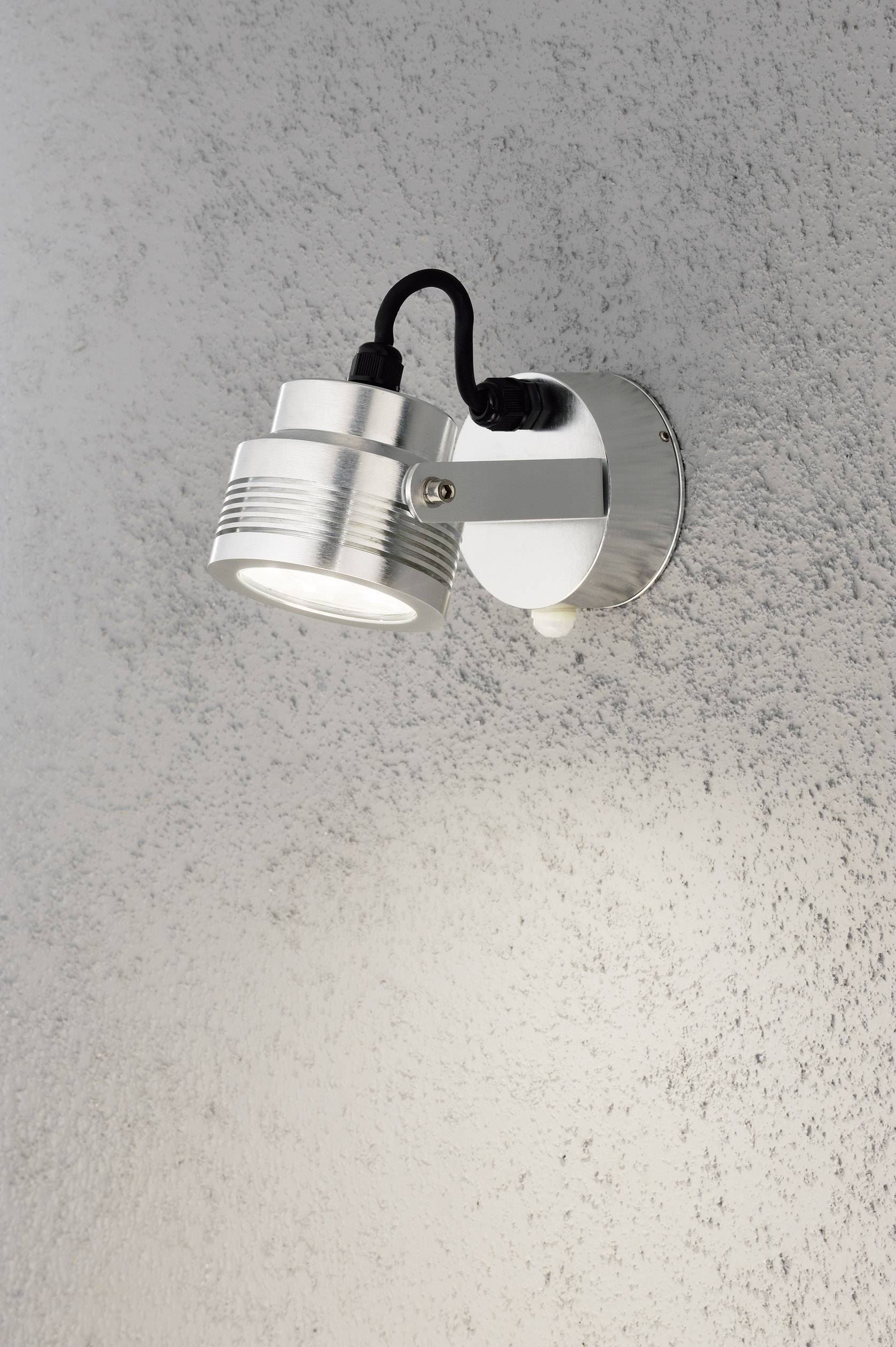 Konstsmide Monza Big 7942-310 LED-Außenwandleuchte mit Bewegungsmelder EEK: G (A - G) LED LED fest eingebaut 6W Aluminium