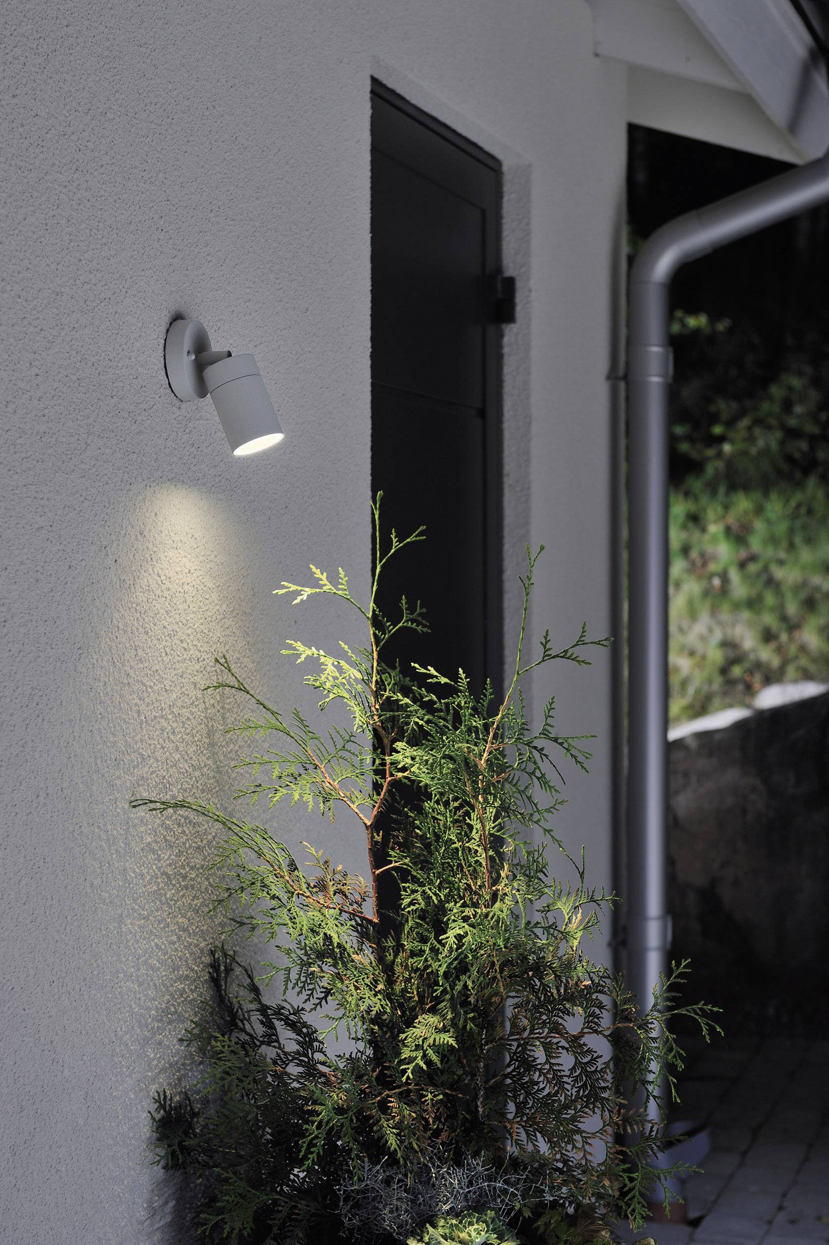 Konstsmide Modena Spot 7598-300 Außenwandleuchte Energiesparlampe, LED GU10 7W Grau