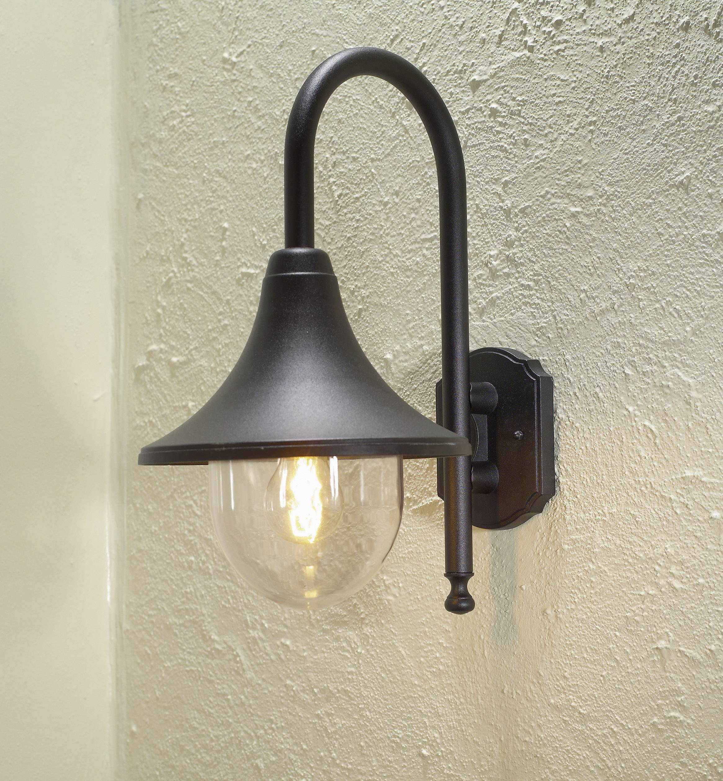 Konstsmide Bari 7237-750 Außenwandleuchte Energiesparlampe, LED E27 75W Schwarz