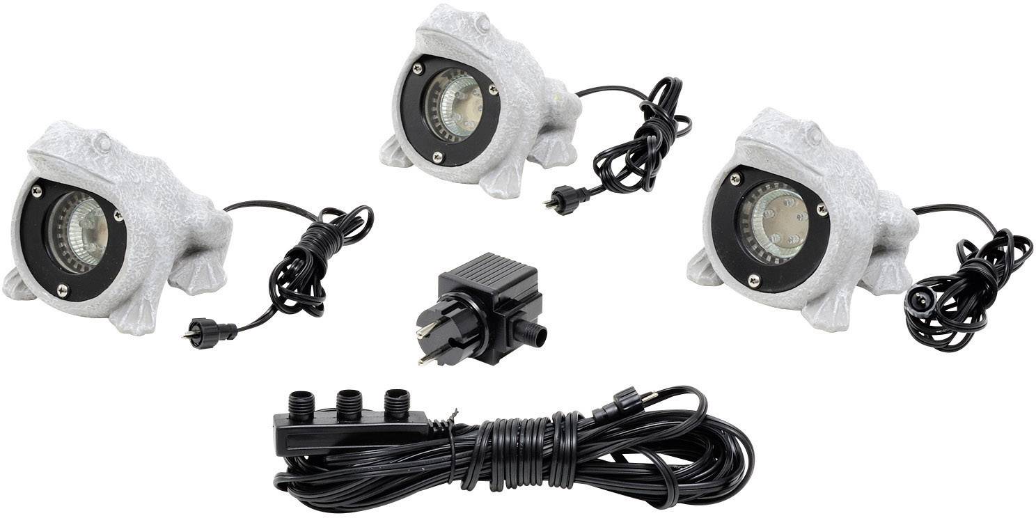 Konstsmide 7660-000 Teichbeleuchtung 3er Set LED 0.35W Stein-Optik, Glas