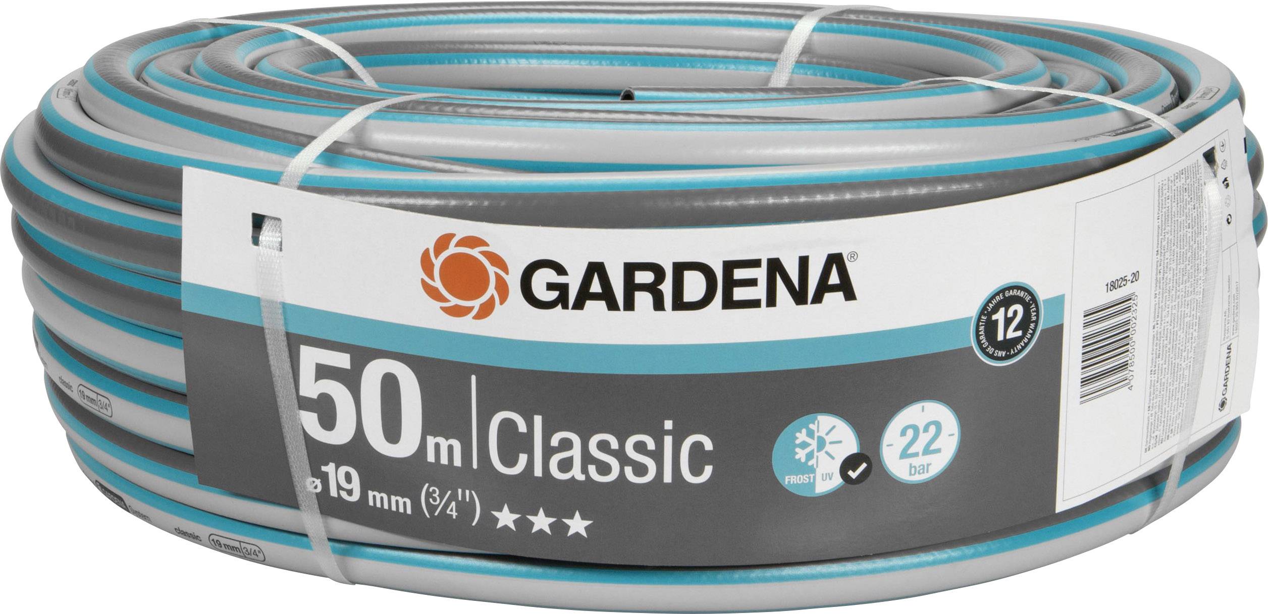 Gardena 18025-20 Classic 19 mm (3/4 19 mm 50 m 3/4 Zoll 1 St. Grau, Blau Gartenschlauch