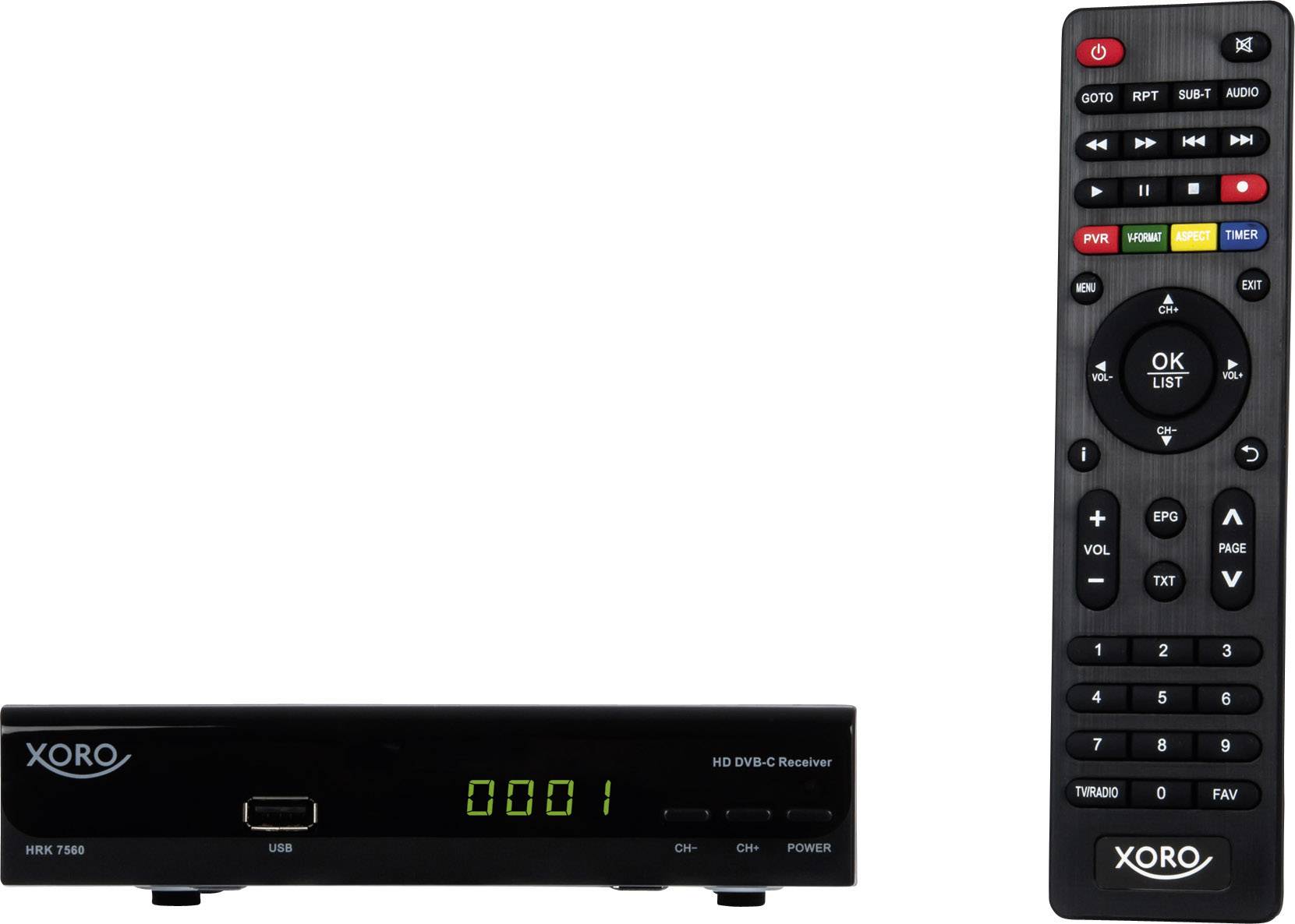 Xoro HRK7560 HD-Kabel-Receiver Aufnahmefunktion, Front-USB Anzahl Tuner: 1
