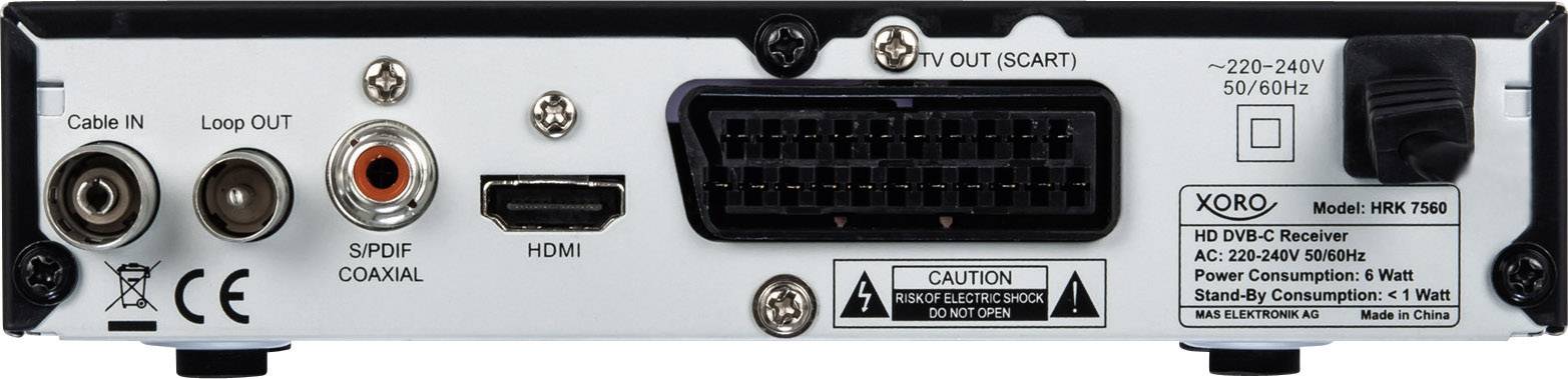 Xoro HRK7560 HD-Kabel-Receiver Aufnahmefunktion, Front-USB Anzahl Tuner: 1
