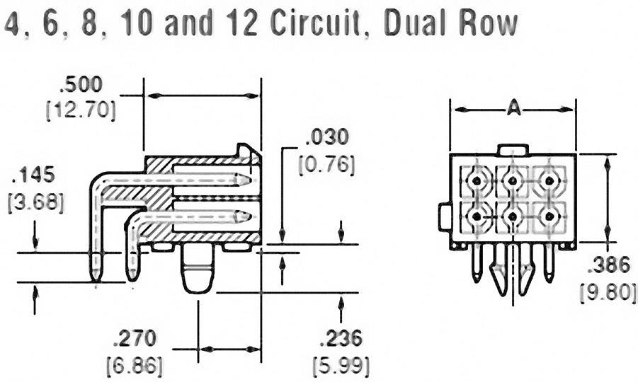 TE Connectivity Stiftgehäuse-Platine Mini-Universal-MATE-N-LOK Polzahl Gesamt 4 Rastermaß: 4.14mm 1-770968-0