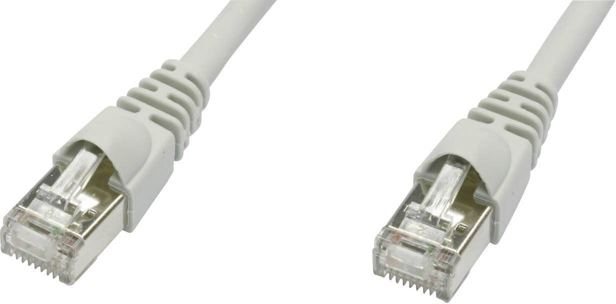 Telegärtner 100008170 RJ45 Netzwerkkabel, Patchkabel CAT 5e F/UTP 1.00m Grau Flammwidrig, mit Rastnasenschutz 1St.