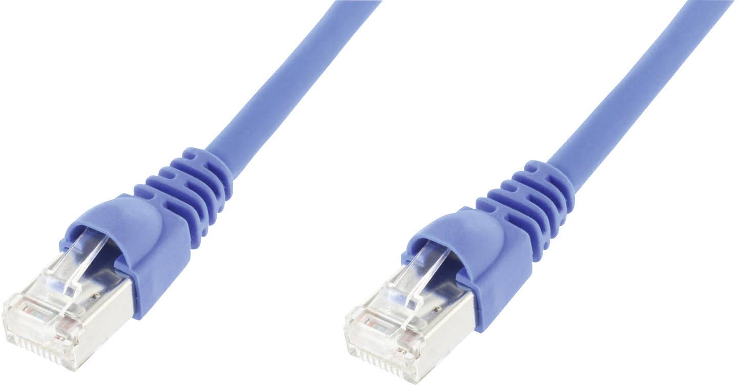 Telegärtner L00001D0033 RJ45 CAT 5e F/UTP 2.00 m Blau Flammwidrig, mit Rastnasenschutz 1 St.