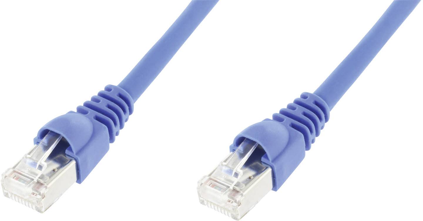 Telegärtner 100008646 RJ45 Netzwerkkabel, Patchkabel CAT 6a S/FTP 5.00 m Blau Flammwidrig, mit Rastnasenschutz, Flammwidrig, Halogenfrei