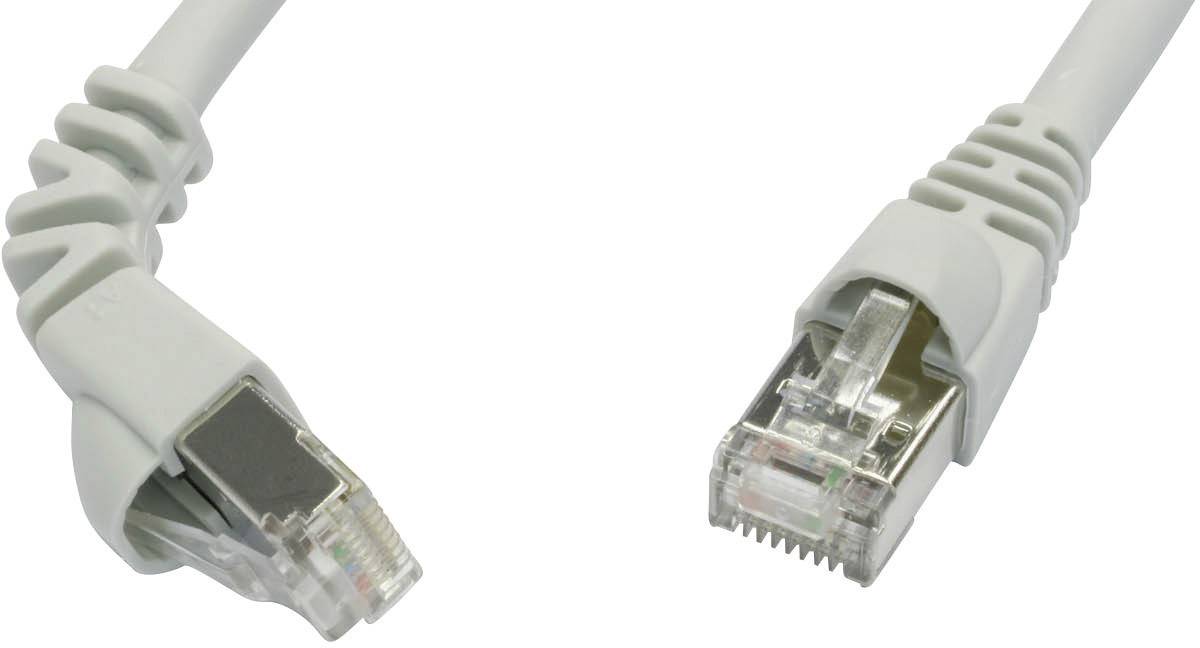 Telegärtner RJ45 Patchkabel CAT 6a S/FTP 1.50 m Grau Flammwidrig, mit Rastnasenschutz 1 St.