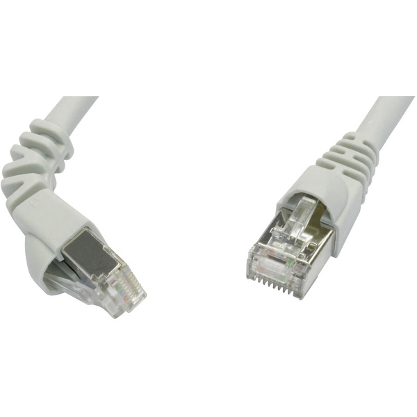 Telegärtner L00002A0173 RJ45 Netzwerkkabel, Patchkabel CAT 6a S/FTP 3.00m Grau Flammwidrig, mit Rastnasenschutz 1St.