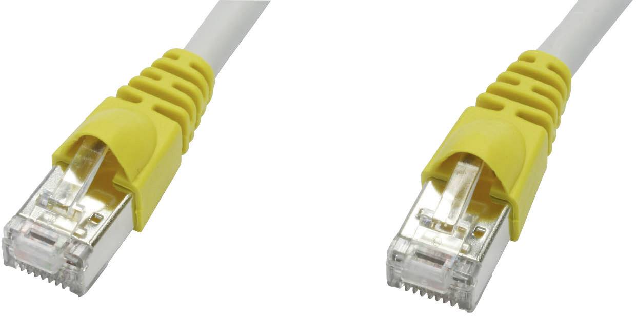 Telegärtner RJ45 (gekreuzt) Netzwerk Anschlusskabel CAT 6a S/FTP 7.50m Grau Flammwidrig, mit Rastnasenschutz