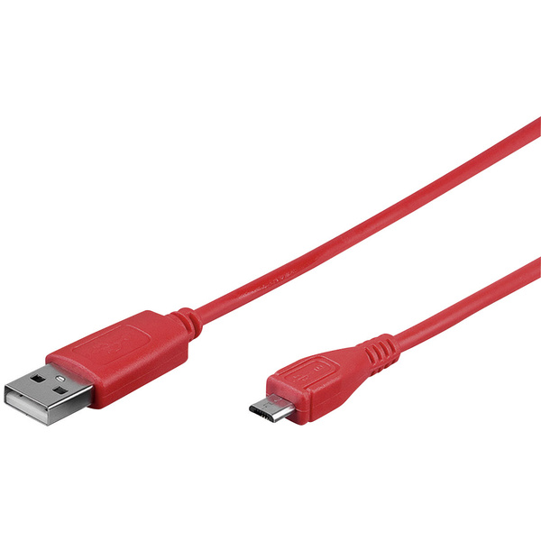 Goobay USB 2.0 Anschlusskabel [1x USB 2.0 Stecker A - 1x USB 2.0 Stecker Micro-B] 0.95m Rot