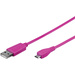Goobay USB 2.0 Anschlusskabel [1x USB 2.0 Stecker A - 1x USB 2.0 Stecker Micro-B] 0.95m Pink