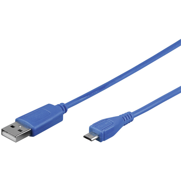Goobay USB 2.0 Anschlusskabel [1x USB 2.0 Stecker A - 1x USB 2.0 Stecker Micro-B] 0.95m Blau